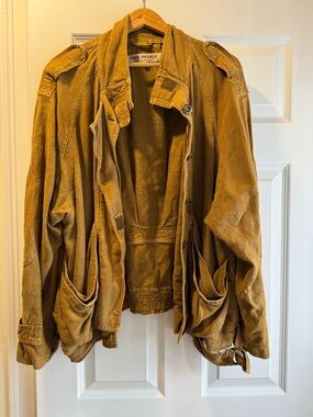 Free People Mustard Yellow Utility Jacket